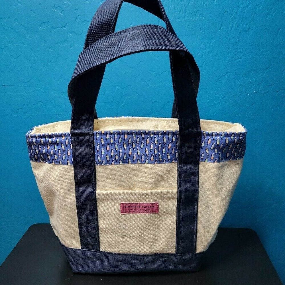 Vineyard Vines Marthas Vineyard Nautical Theme Medium Canvas Tote